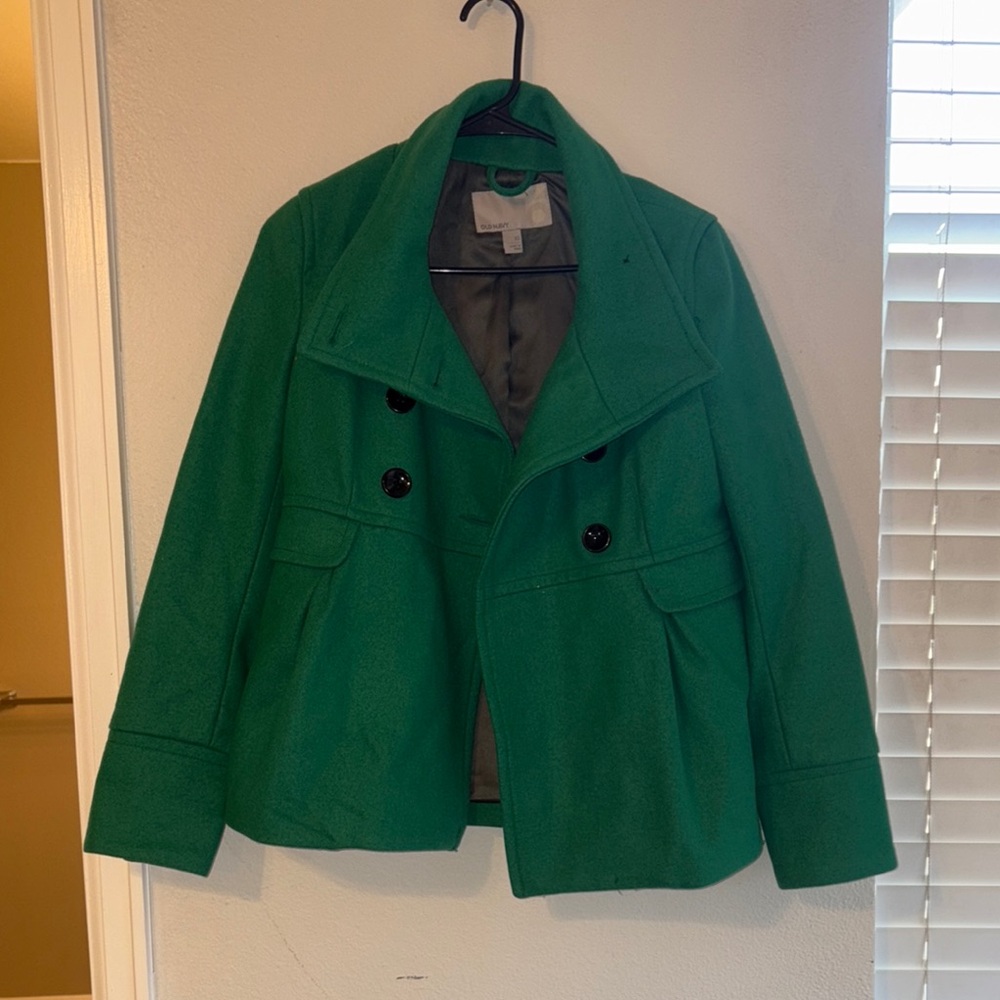 Old Navy Green Peacoat with Button Accents